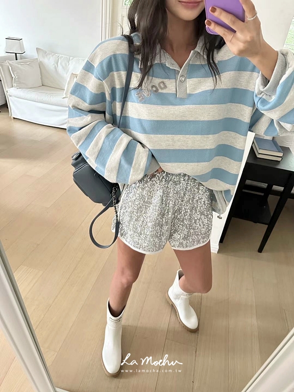 亮片滾邊短褲